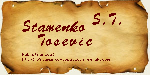 Stamenko Tošević vizit kartica